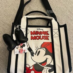 Disney Minnie Mouse Kids Tote Bag - Black, White, and Red